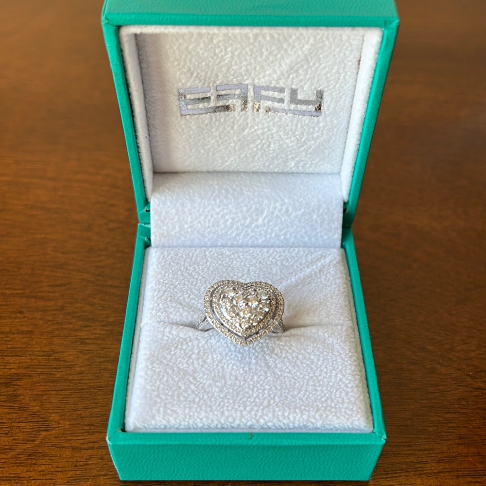 EFFY Pave Diamond Heart Ring in 14k White Gold